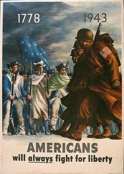 Americans will always fight for liberty WW2 Poster
