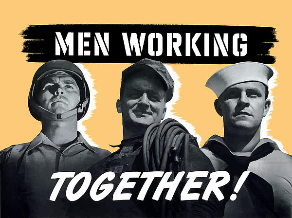 Men working together WW2 Poster