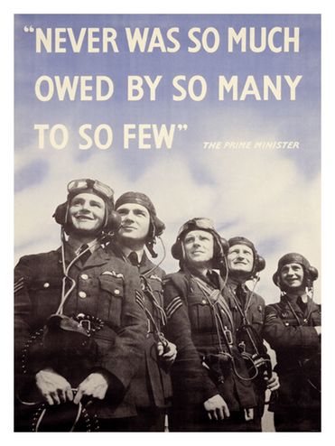 British - Never was so much owed by to many to so few WW2 Poster