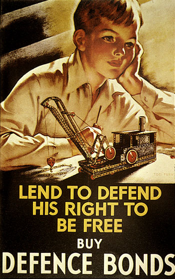 Buy defence bonds WW2 Poster