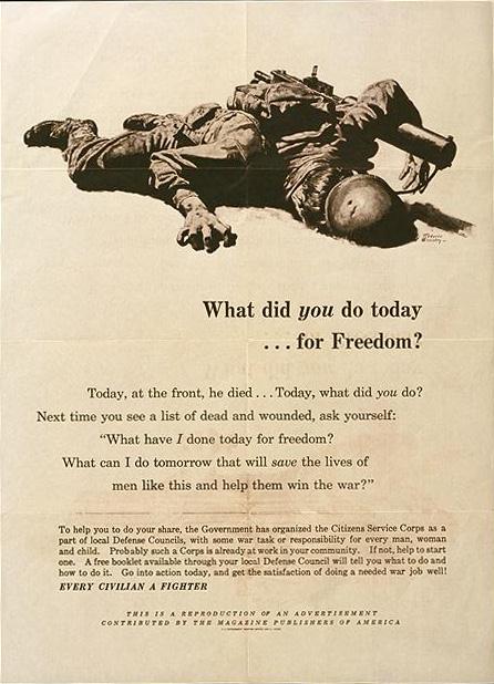 What did you do today for freedom WW2 Poster