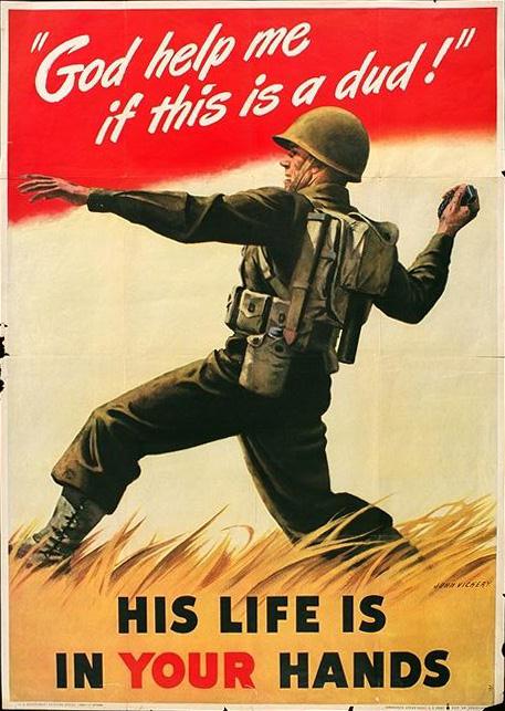 His life is in your hands WW2 Poster