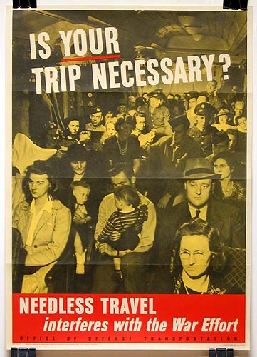 Is your trip necessary WW2 Poster
