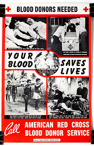 Blood donors needed WW2 Poster