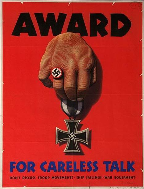 Award for careless talk WW2 Poster