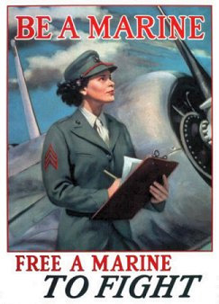 Be a woman marine WW2 Poster