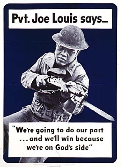 Pvt Joe Louis says WW2 Poster