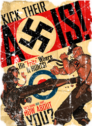 Kick the Axis WW2 Poster