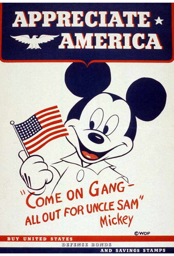 Mickey Mouse Appreciate America WW2 Poster