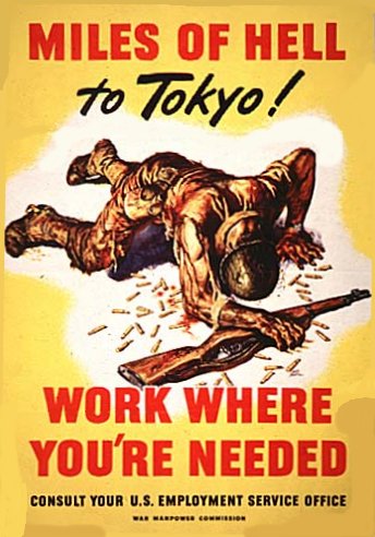 Miles of hell to Tokyo WW2 Poster