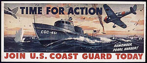 Coast Guard for action WW2 Poster