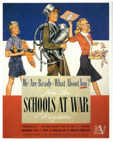Schools at war WW2 Poster