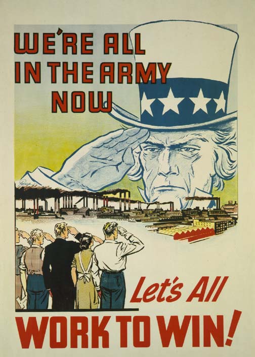 Uncle Sam lets all work to win  WW2 Poster