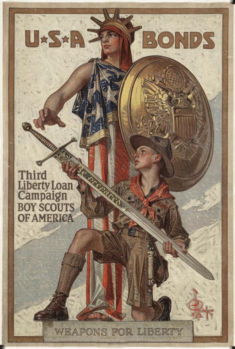 Boy Scout bonds WW2 Poster