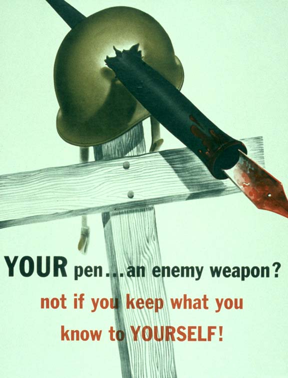 Your pen - an enemy weapon WW2 Poster